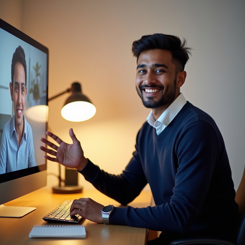 Financial advisor conducting online consultation with client