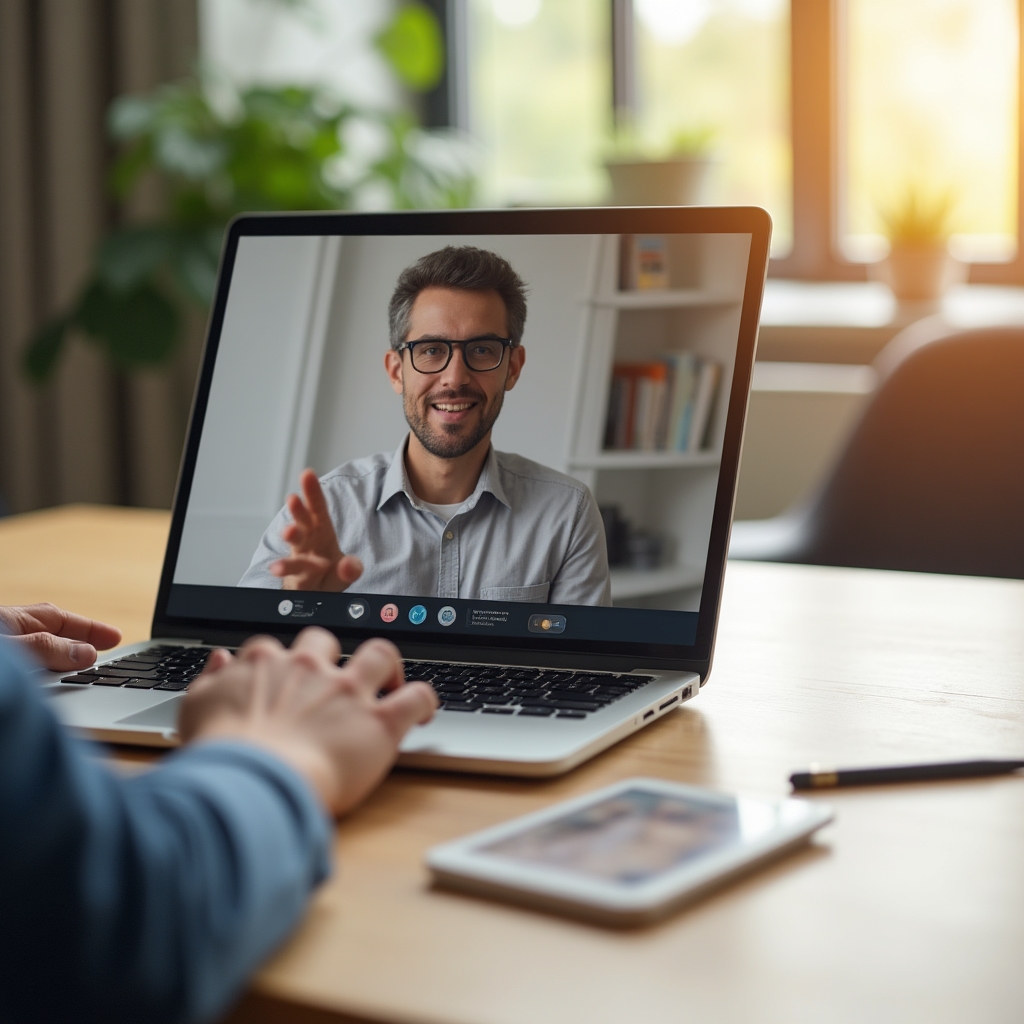 Online financial advisory session on laptop screen
